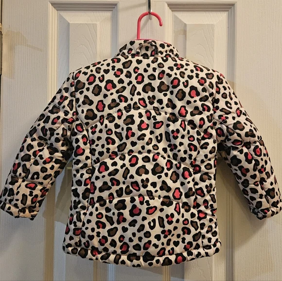 💥Leopard Print Girls Jacket w/ Pink Accents, Sz 24 mo(💥2/$12 Bundle)Trendy, Chic - Picture 2 of 7
